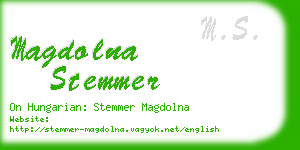 magdolna stemmer business card